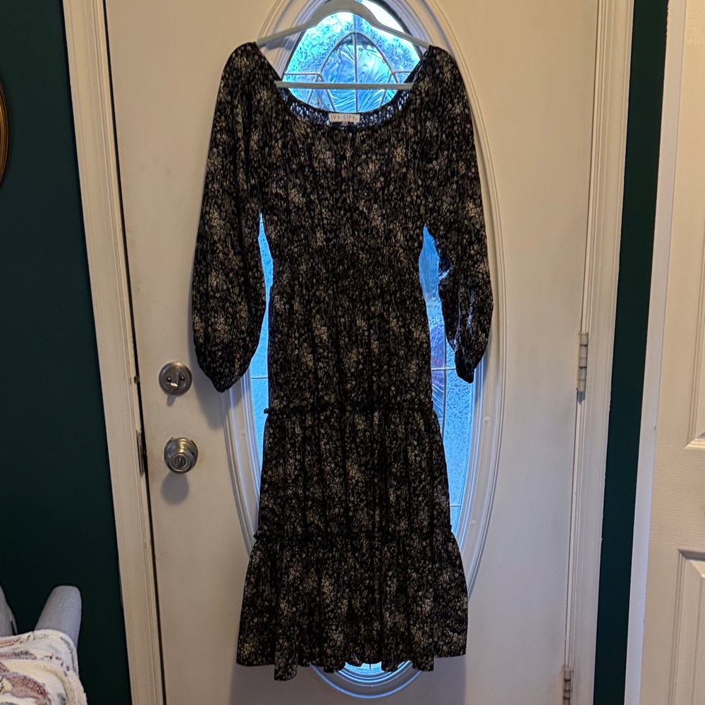 Elegant Black Floral Dress